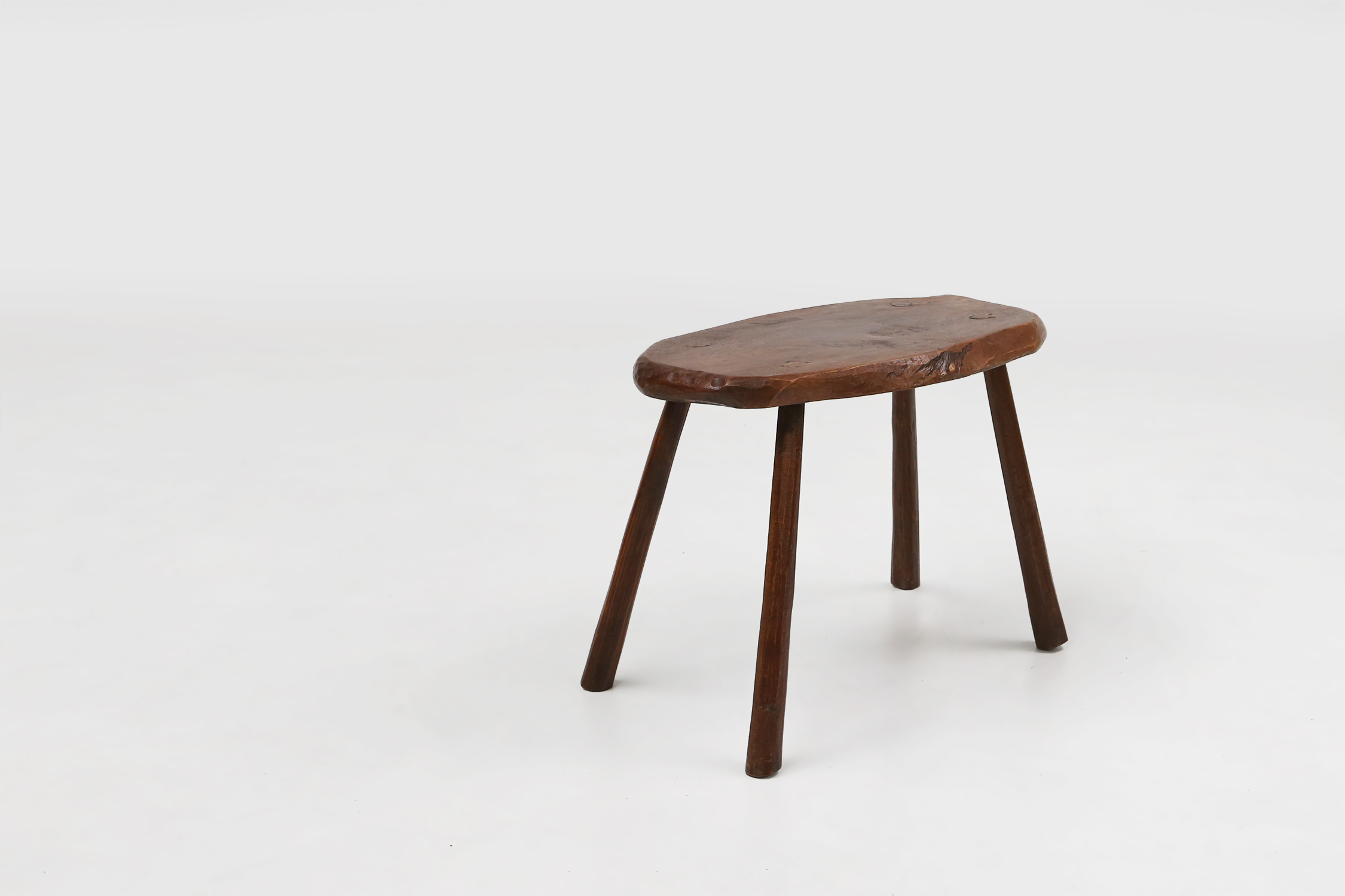 Mid-century Wabi Sabi stool or side table in oak, France ca. 1850thumbnail